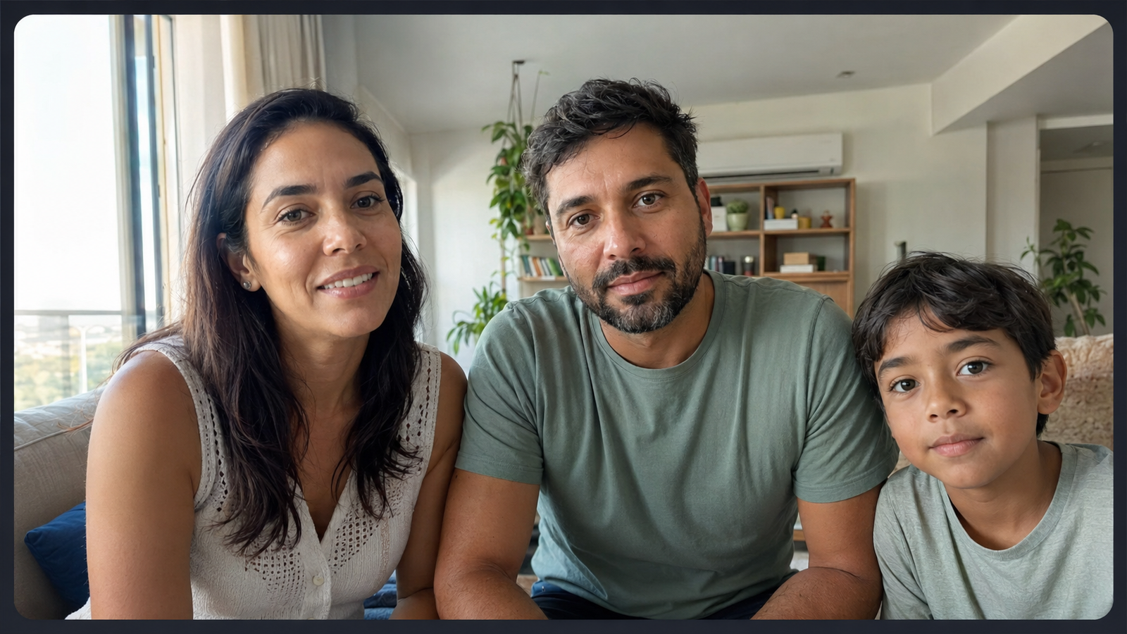 Família acompanhando a apresentação do imóvel